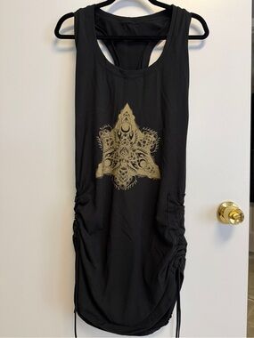 Sew Much Love Alignment tunic dress with Gold Mandala Print